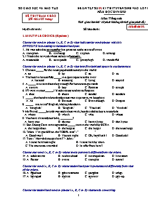 Đề ôn tập tuyển sinh vào Lớp 10 môn Tiếng Anh - Mã đề 02 - Năm học 2019-2020 (Có đáp án)